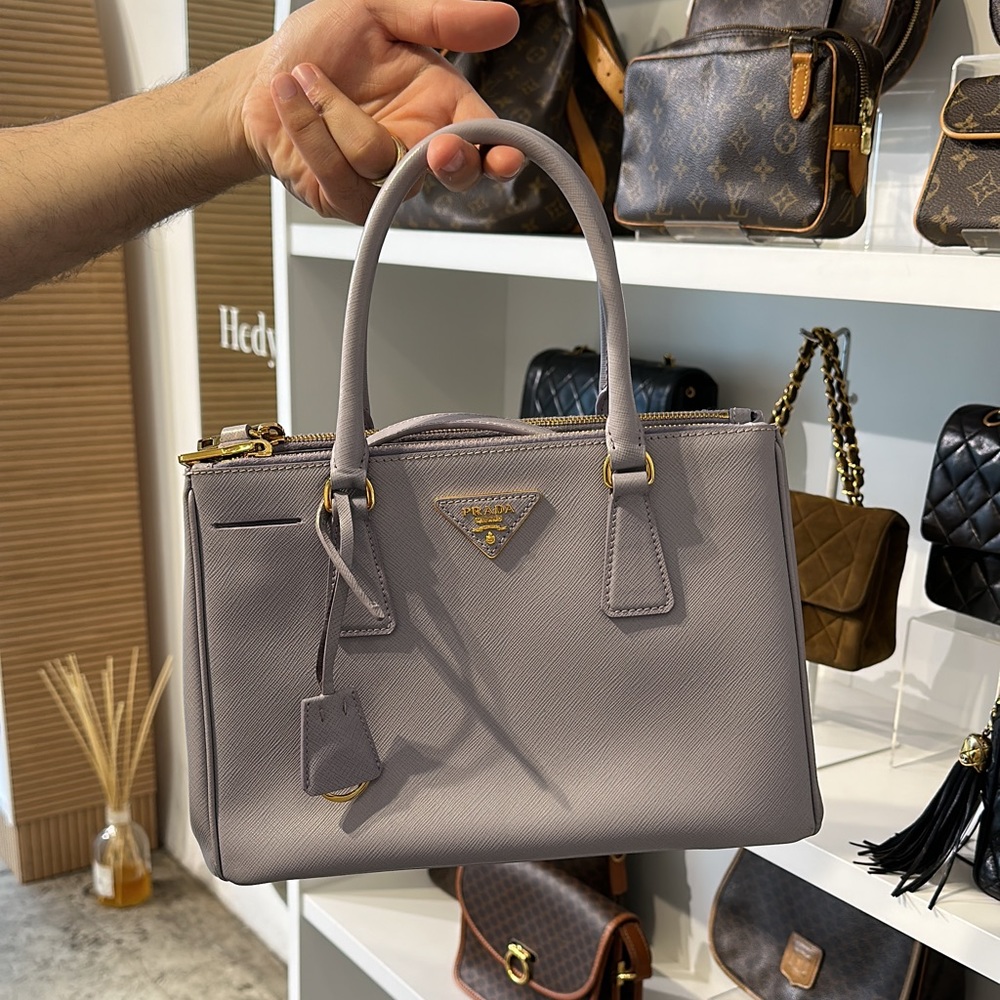Prada Lavender Saffiano Lux Leather Large Galleria Tote